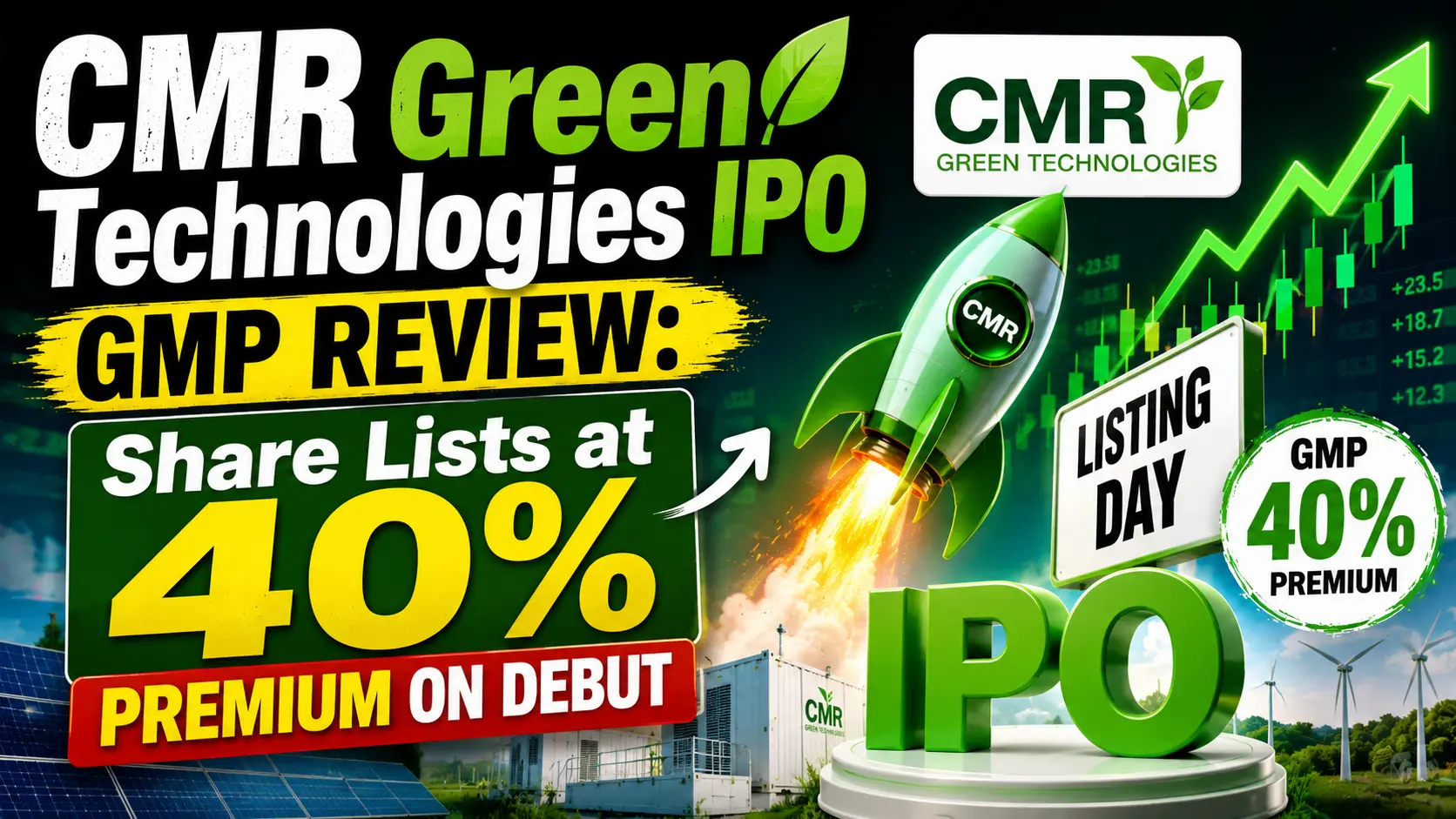 CMR Green Technologies IPO GMP Review Share Lists at 40% Premium on Debut