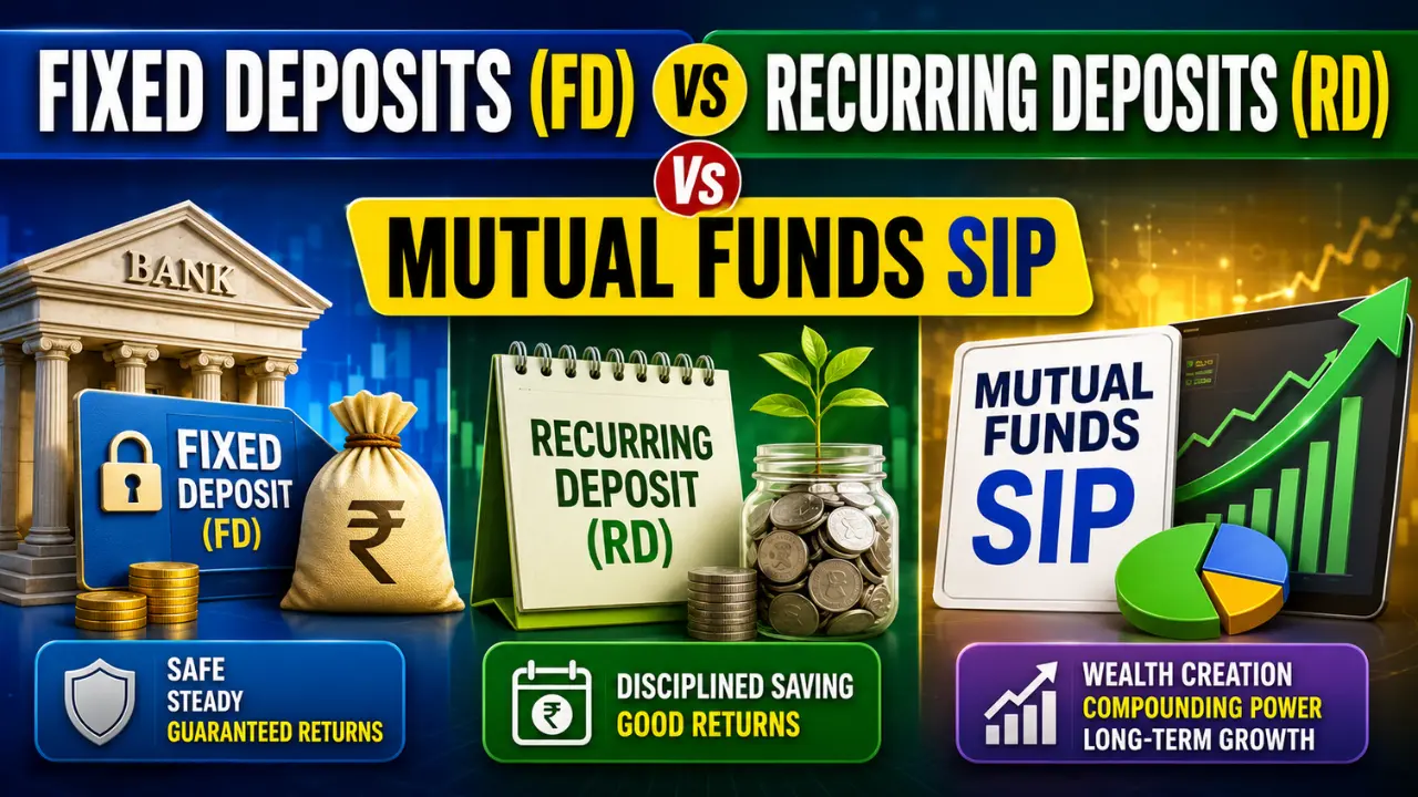 Fixed Deposits (FD) vs Recurring Deposits (RD) vs Mutual Funds SIP