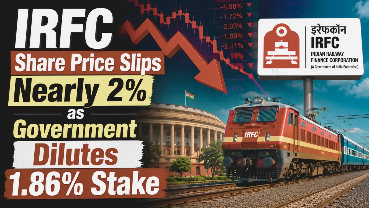 IRFC Share Price Slips Nearly 2% as Government Dilutes 1.86% Stake