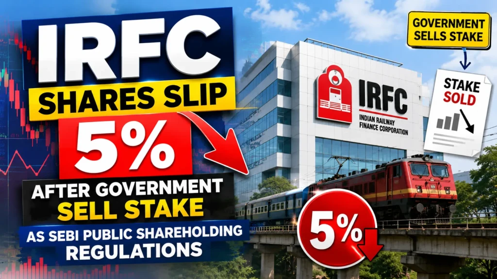 IRFC shares slip 5% after Government sell stake as SEBI public shareholding regulations