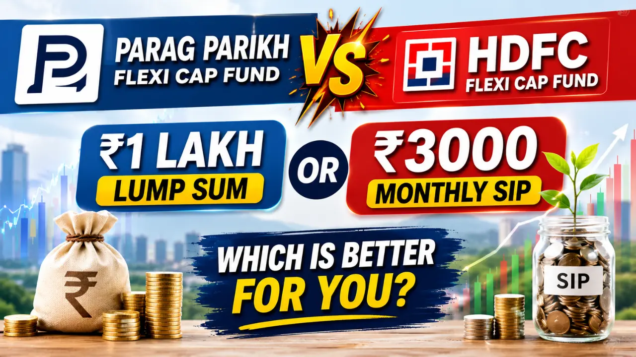 Parag Parikh vs HDFC Flexi Cap Fund ₹1 Lakh Lump Sum or ₹3000 Monthly SIP